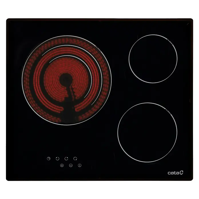 Cata Placa de cocción vitrocerámica TT 603 - Zonas de cocción: 3 ud., Eléctrico, Indicador de calor residual - Vista superior