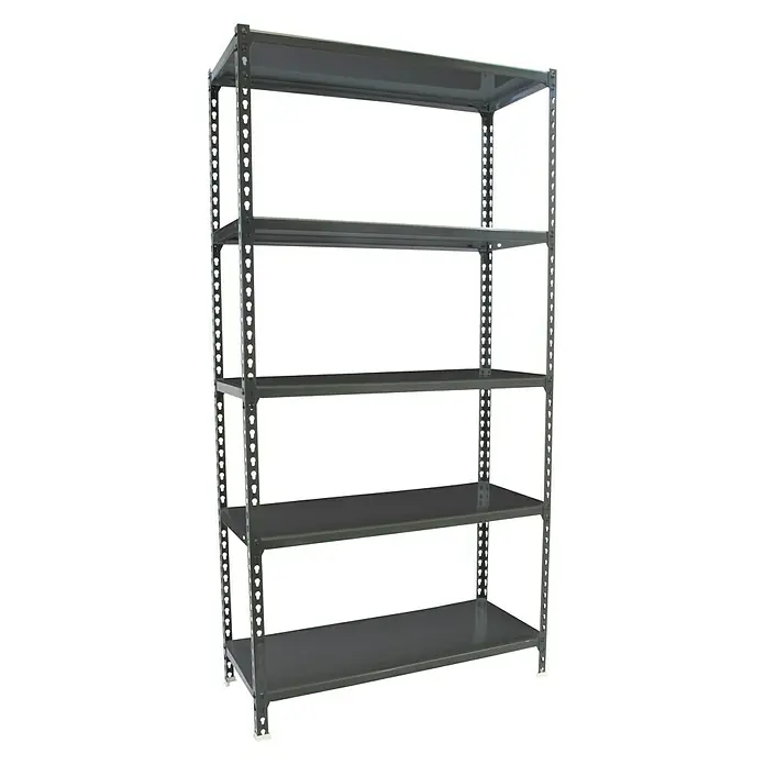 Simonrack Simonclick Metallregal - L x B x H: 50 x 90 x 180 cm, Traglast: 180 kg/Boden, Anzahl Böden: 5 Stk., Stecken, Anthrazit - Diagonale Ansicht