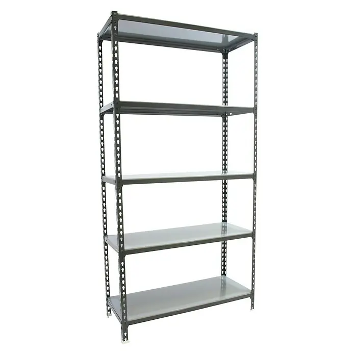 Simonrack Simonclick Metallregal - L x B x H: 40 x 90 x 180 cm, Traglast: 180 kg/Boden, Anzahl Böden: 5 Stk., Stecken, Anthrazit/Silber - Diagonale Ansicht