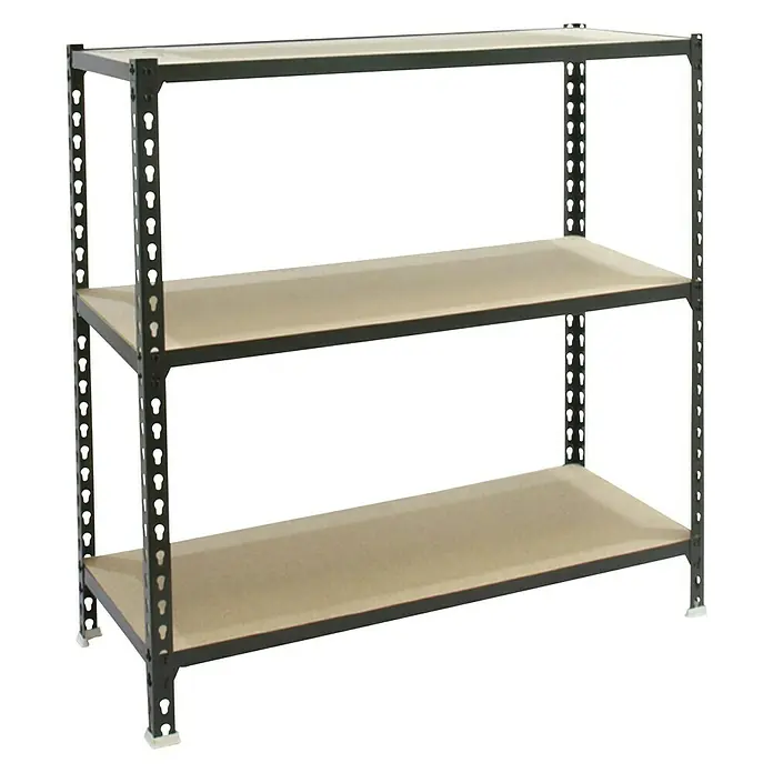 Simonrack Maderclick Metallregal Super Plus - L x B x H: 40 x 110 x 100 cm, Traglast: 150 kg/Boden, Anzahl Böden: 3 Stk., Stecken, Anthrazitgrau - Diagonale Ansicht
