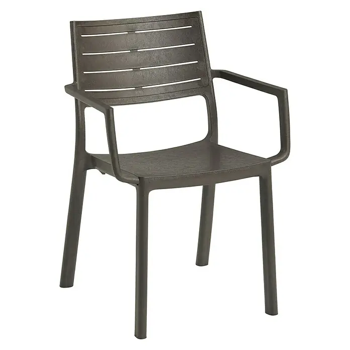 Keter Silla de jardín Metaline - An x Pr x Al: 60 x 53 x 81 cm, Marrón - Vista angular