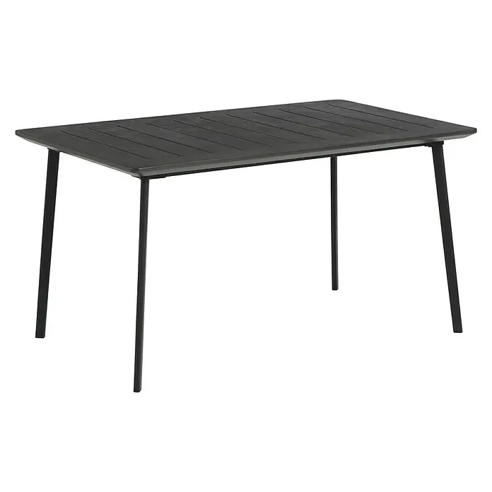 Keter Mesa de jardín Metalea - L x An: 146 x 87 cm, Marrón - Vista angular