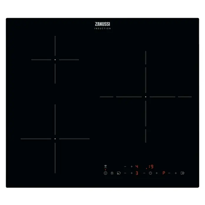Zanussi Placa de inducción ZITN633K - Zonas de cocción: 3 ud., Inducción, Indicador de calor residual, Vitrocerámica - Vista superior