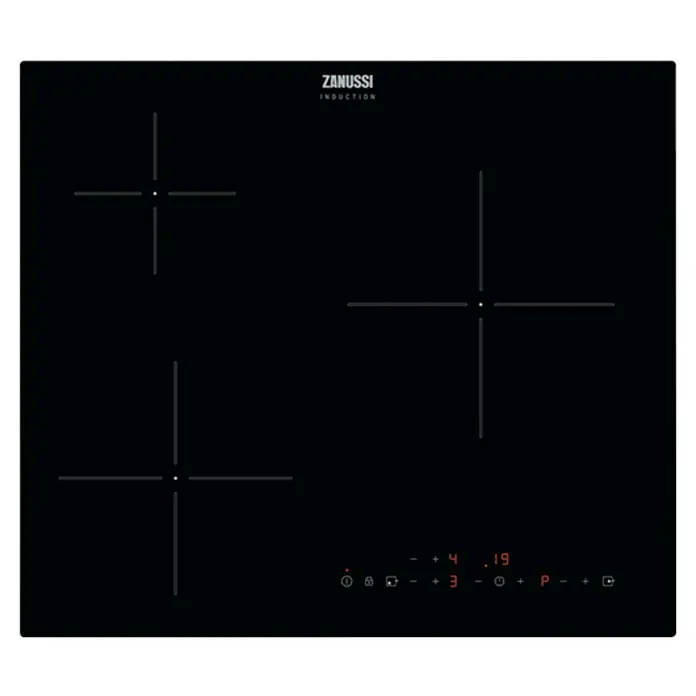 Zanussi Placa de inducción ZITN632K - Zonas de cocción: 3 ud., Inducción, Indicador de calor residual, Vitrocerámica - Vista superior