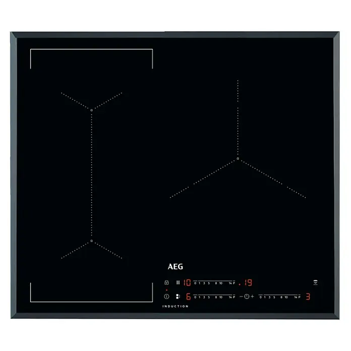 AEG Placa de inducción ILB63445FB - Zonas de cocción: 3 ud., Inducción, Indicador de calor residual, Vitrocerámica - Vista superior