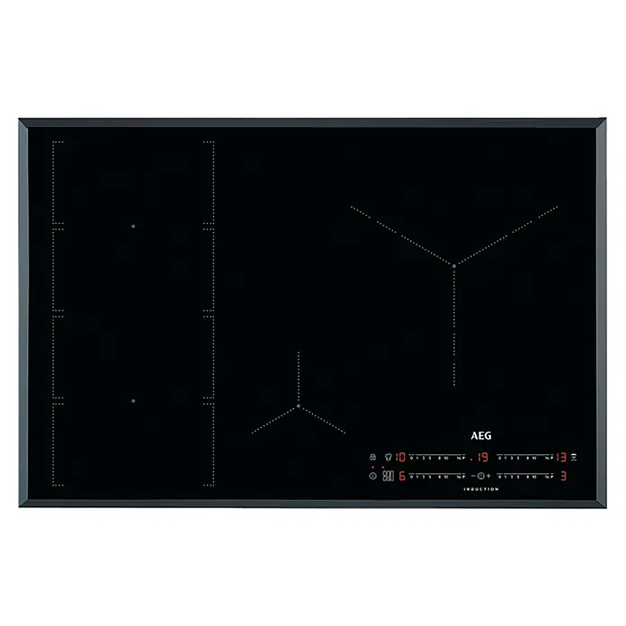AEG Placa de inducción IKE84475FB - Zonas de cocción: 3 ud., Inducción, Indicador de calor residual, Vitrocerámica - Vista superior