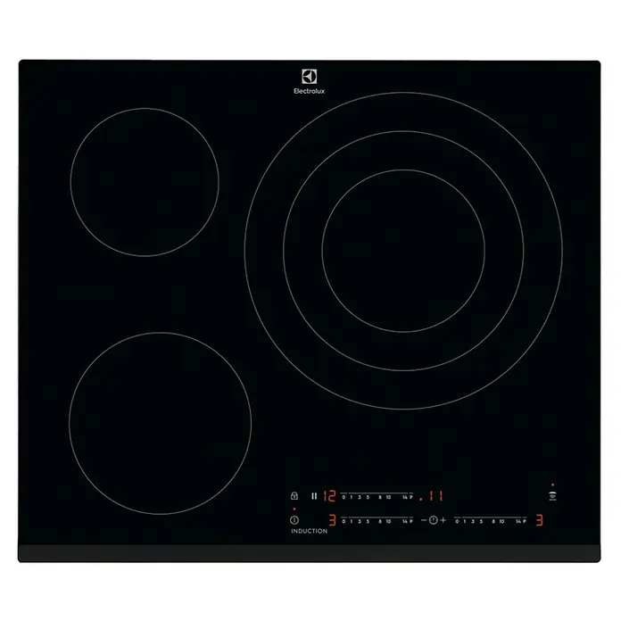 Electrolux Placa de inducción LIT60346 - Zonas de cocción: 3 ud., Inducción, Seguridad infantil, Vitrocerámica - Vista superior