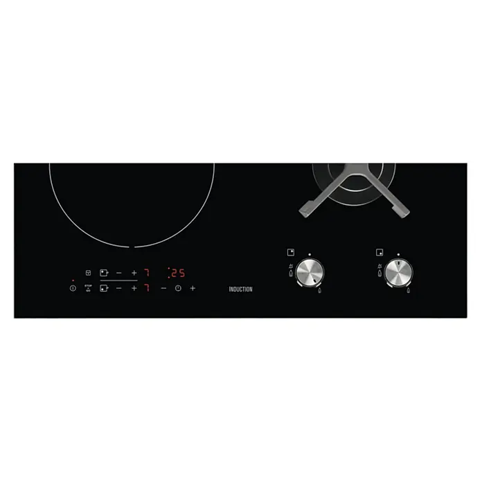 Electrolux Placa de inducción y gas mixta EGD6576NOK - Zonas de cocción: 4 ud., Inducción, Seguridad infantil, Vitrocerámica - Vista superior
