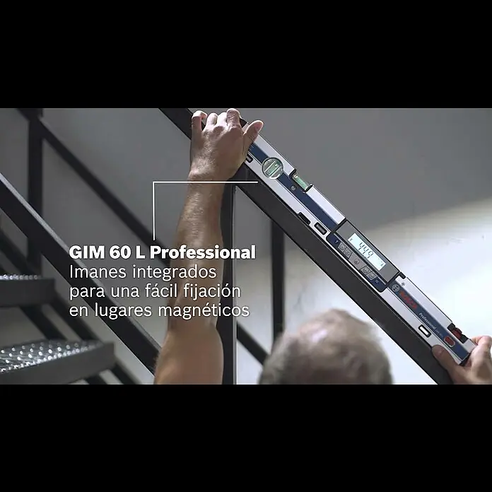 Bosch Professional Nivel de burbuja digital GIM 60 - 600 mm, Gama de medición: 0° - 360° (4 x 90°) - GIM 60||GIM 120 Professional