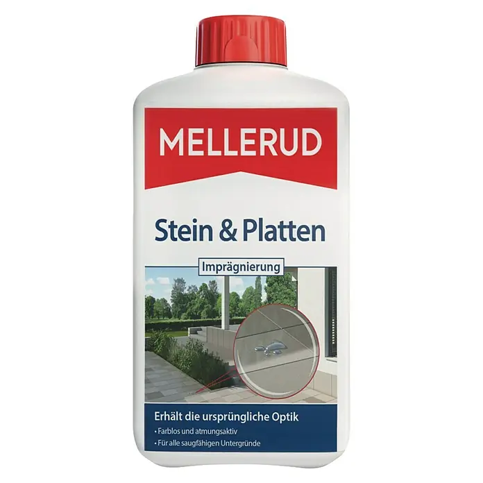 Mellerud Imprägnierung Stein- & Platten-Imprägnierung - Beton, Pflaster und Platten, 1 l - Vorderansicht