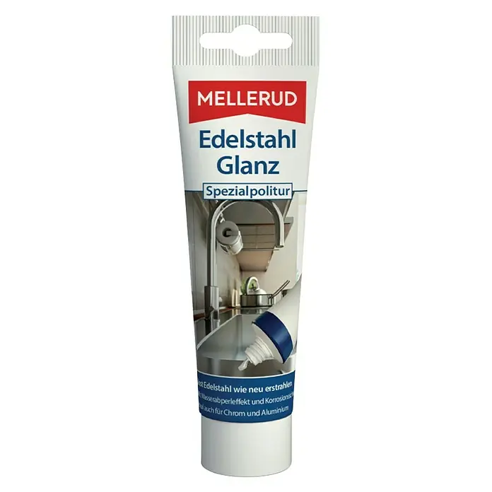Mellerud Politur- & Reinigungspaste Edelstahl Glanz - 75 ml, Tube - Vorderansicht
