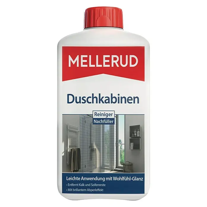 Mellerud Duschkabinenreiniger - 1 l, Flasche mit kindergesichertem Verschluss - Vorderansicht