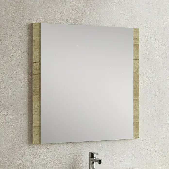 Espejo con marco de madera Claudia - An x Al: 80 x 80 cm, Nature - Foto ambiente