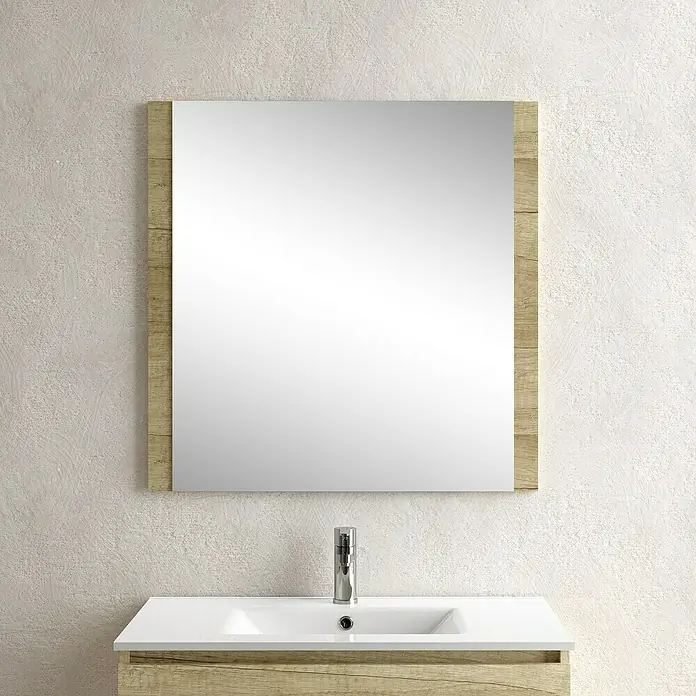 Espejo con marco de madera Claudia - An x Al: 80 x 80 cm, Nature - Foto ambiente