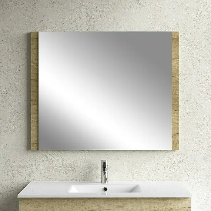 Espejo con marco de madera Claudia - An x Al: 100 x 80 cm, Nature - Foto ambiente