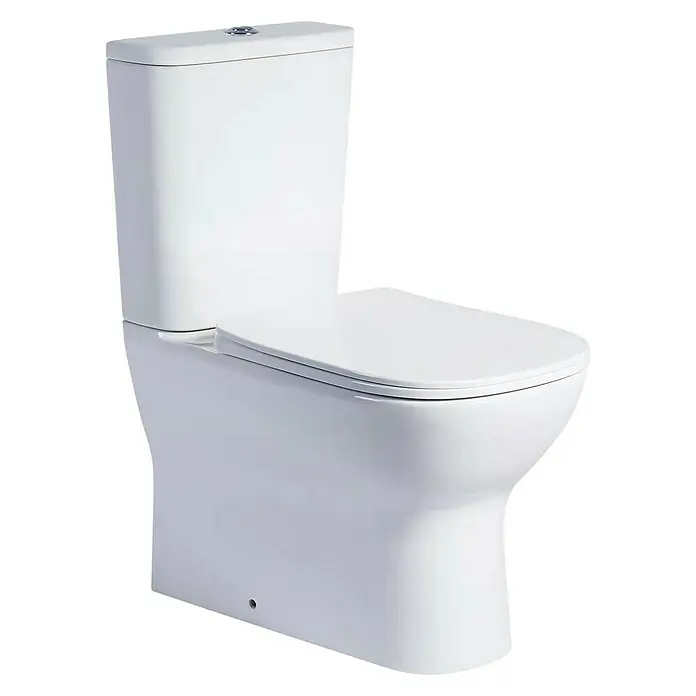 Pack de WC Bucarely - Sin borde de descarga, Salida WC: Vertical, Blanco - Vista angular