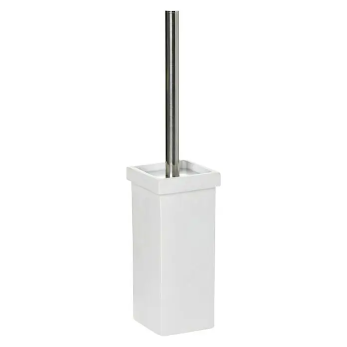Tatay Iconik Escobillero de suelo - Acero inoxidable, Cromo/Blanco - Vista angular