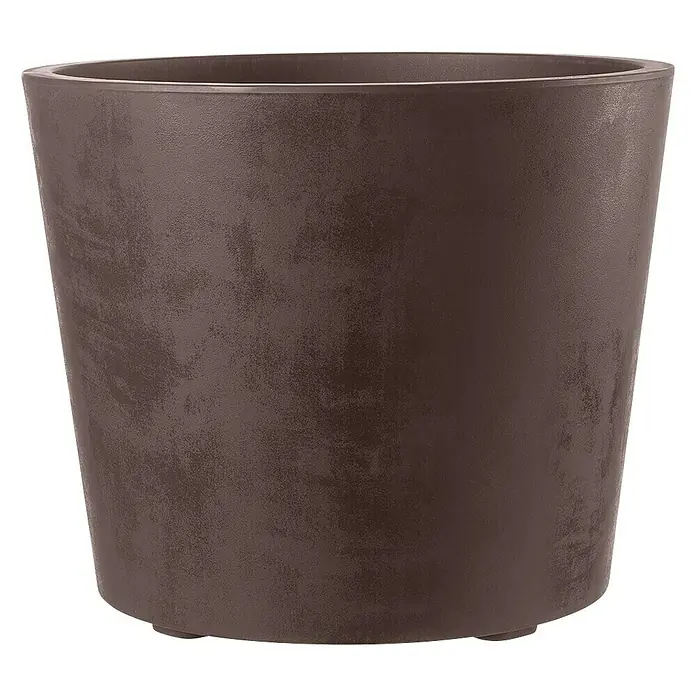 Deroma Pflanzkübel rund Millennium - Außenmaß (Ø x H): 49 x 59 cm, Kunststoff, Braun - Vorderansicht