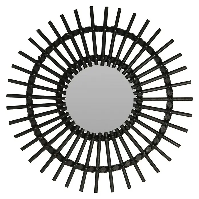 Espejo redondo Madera - Diámetro: 50 cm, Negro - Vista superior