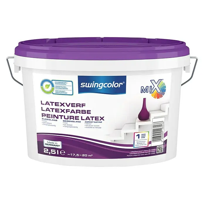 swingcolor Mix Latexverf - Mengkleur basis, 2,5 l, Zijdeglans - Vooraanzicht