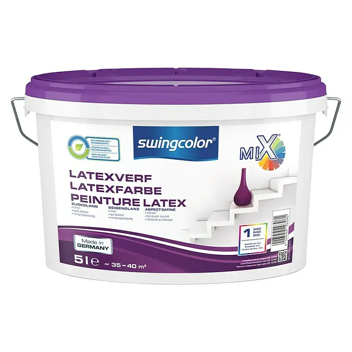 swingcolor Mix Latexverf - Mengkleur basis, 5 l, Zijdeglans - Vooraanzicht