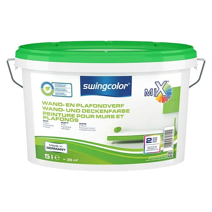 swingcolor Mix Muurverf - Mengkleur basis, 10 l, Mat - Vooraanzicht