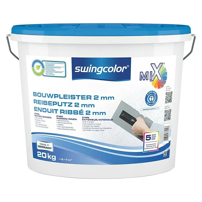 swingcolor Mix Wandpleister - Mengkleur basis, 20 kg, Korrelgrootte: 2 mm - Vooraanzicht