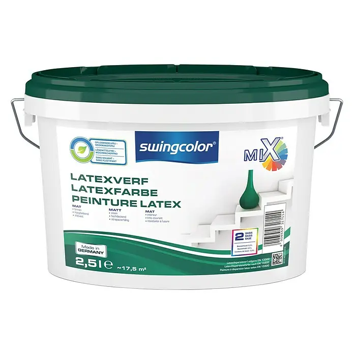 swingcolor Mix Latexverf - Mengkleur basis, 2,5 l, Mat - Vooraanzicht