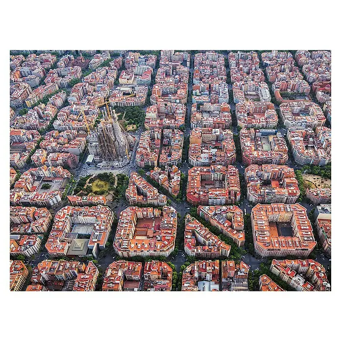 Impresión artística Barcelona - Eixample, 80 x 60 cm - Vista frontal