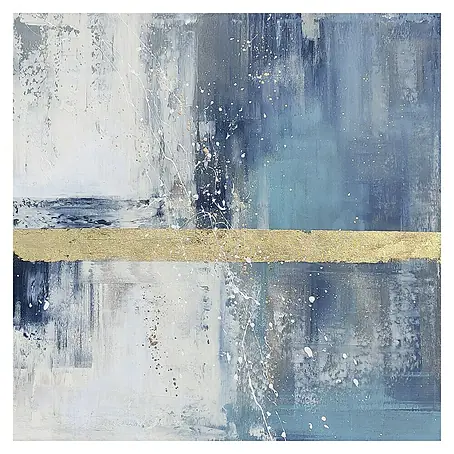 Cuadro pintado a mano Abstracto Azul
