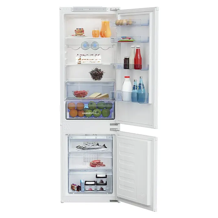 Beko Nevera combi BCHA275E4SN - Contenido útil total: 262 l, 54,5 x 54 x 177,5 cm, Blanco - Vista frontal