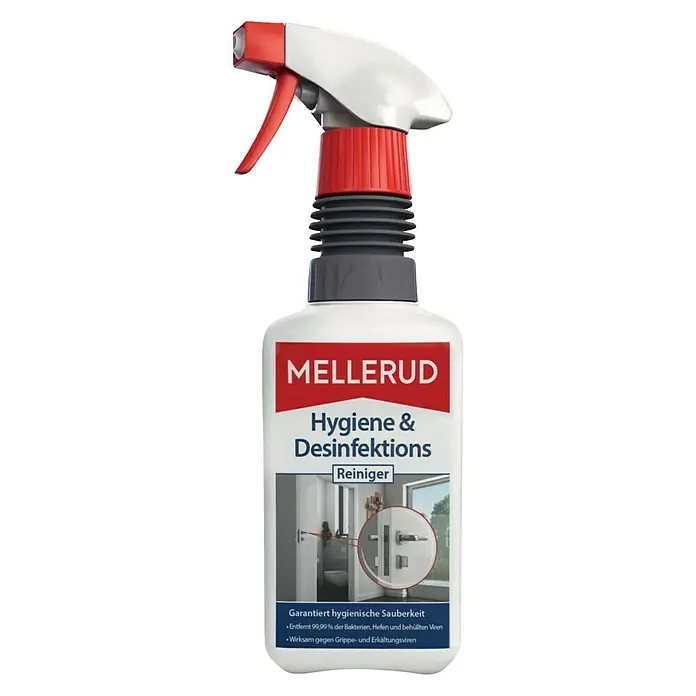 Mellerud Reinigungsmittel Hygiene & Desinfektions Reiniger - 500 ml, Flasche mit Sprühpistole - Vorderansicht