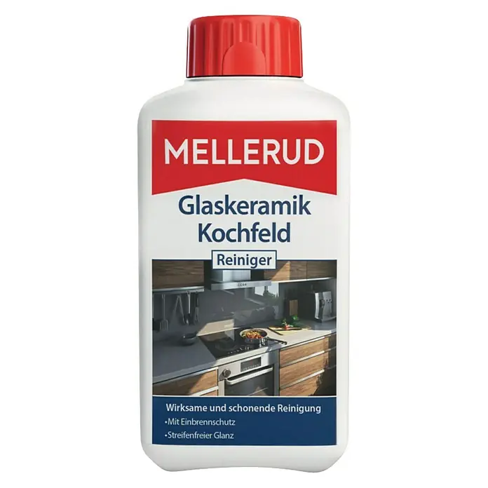 Mellerud Glaskeramik-Kochfeld-Reiniger - 500 ml, Flasche mit kindergesichertem Verschluss - Vorderansicht