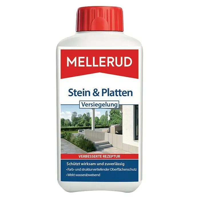 Mellerud Versiegelung Stein & Platten - 500 ml, Flasche mit kindergesichertem Verschluss - Vorderansicht