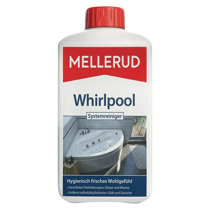 Mellerud Whirlpool-Systemreiniger - 1 l, Flasche mit kindergesichertem Verschluss - Vorderansicht