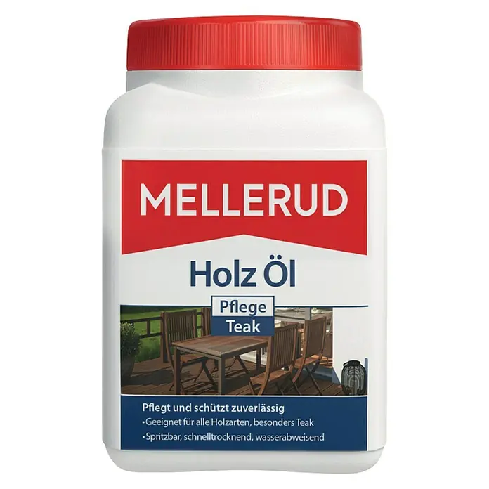 Mellerud Pflegemittel Holz-Öl - 750 ml, Teak - Vorderansicht