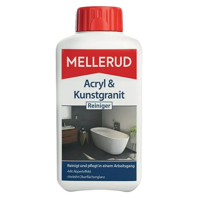 Mellerud Reinigungsmittel Acryl- & Kunstgranit-Reiniger - 500 ml, Flasche mit kindergesichertem Verschluss - Vorderansicht