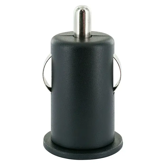 Schwaiger USB-Ladeadapter - USB-A-Kupplung, Zigarettenanzünder-Stecker (SAE J563), Schwarz - Vorderansicht