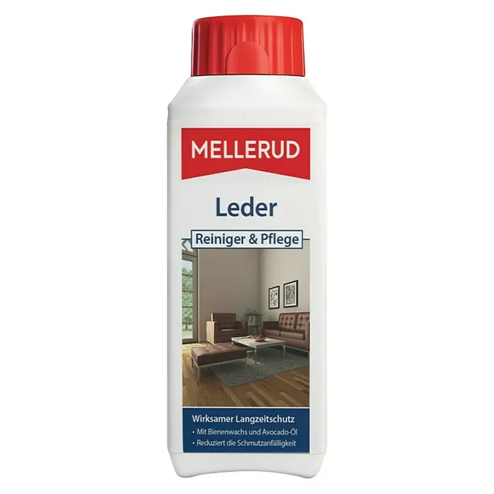 Mellerud Reinigungs- & Pflegemittel Leder - 250 ml, Flasche mit kindergesichertem Verschluss - Vorderansicht