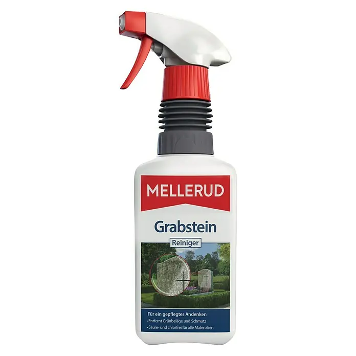 Mellerud Grabstein-Reiniger - 500 ml, Flasche mit Sprühpistole - Vorderansicht