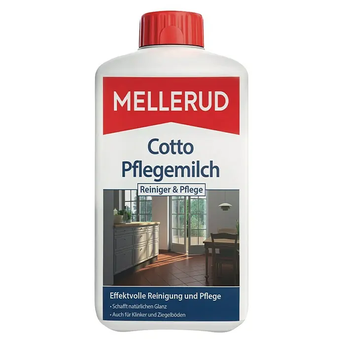 Mellerud Reinigungs- & Pflegemittel Cotto-Pflegemilch - 1 l, Flasche mit kindergesichertem Verschluss - Vorderansicht