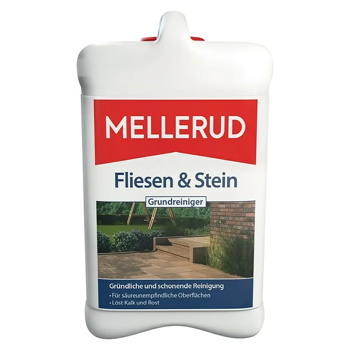 Mellerud Reinigungsmittel Fliesen & Stein Grundreiniger - 2,5 l, Kanister mit kindergesichertem Verschluss - Vorderansicht