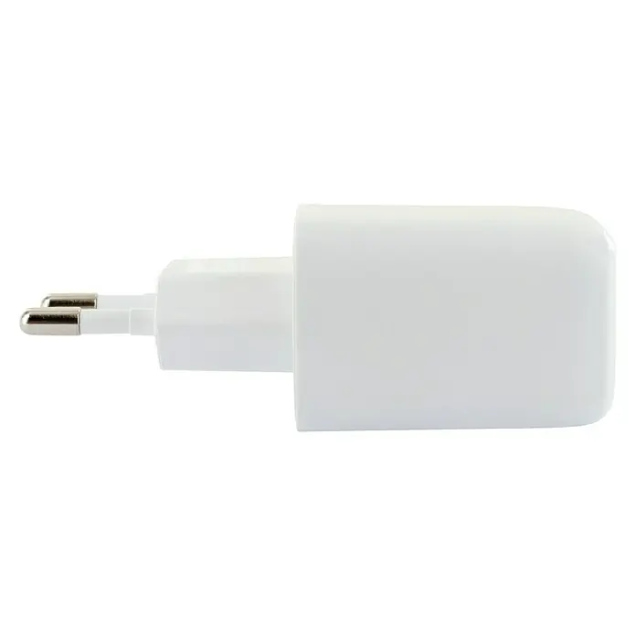 Schwaiger USB-Ladeadapter - Weiß, USB-A-Buchse, USB-C-Buchse, 230 V - Linke Seitenansicht
