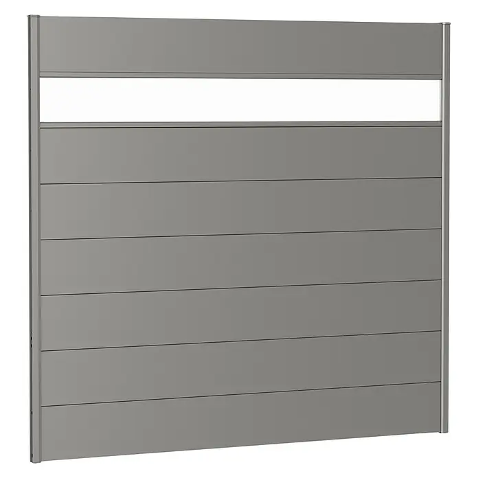 Biohort Sichtschutzelement - B x H: 200 x 180 cm, Quarzgrau Metallic - Diagonale Ansicht