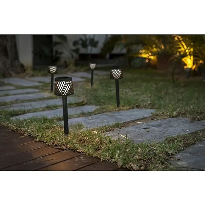 New Garden Lámpara solar Gretita - 0,5 W, Ø x Al: 9 x 39 cm, Negro - Foto ambiente