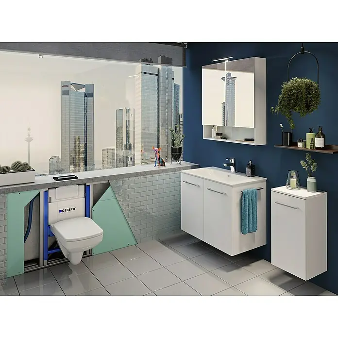 Geberit Duofix WC-Vorwandelement Omega - 2-Mengen-Spülung, 17 x 50 x 82 cm - Stimmungsaufnahme