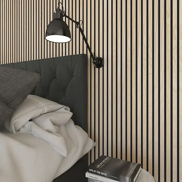 Akustični panel - 1 panel, D x Š: 300 x 60 cm, Pepeljasto crna - Živopisni prikaz