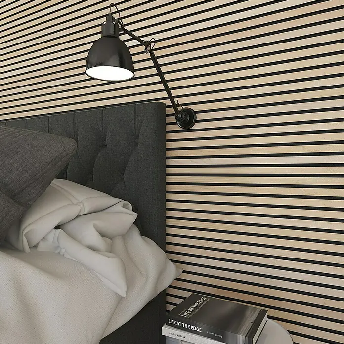 Akustični panel - 1 panel, D x Š: 300 x 60 cm, Pepeljasto crna - Živopisni prikaz