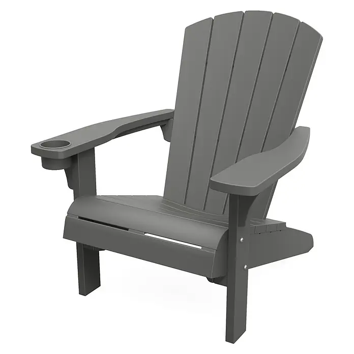 Keter Sillón de jardín Adirondack - An x Pr x Al: 81 x 96,5 x 93 cm, Polipropileno, Antracita - Vista angular