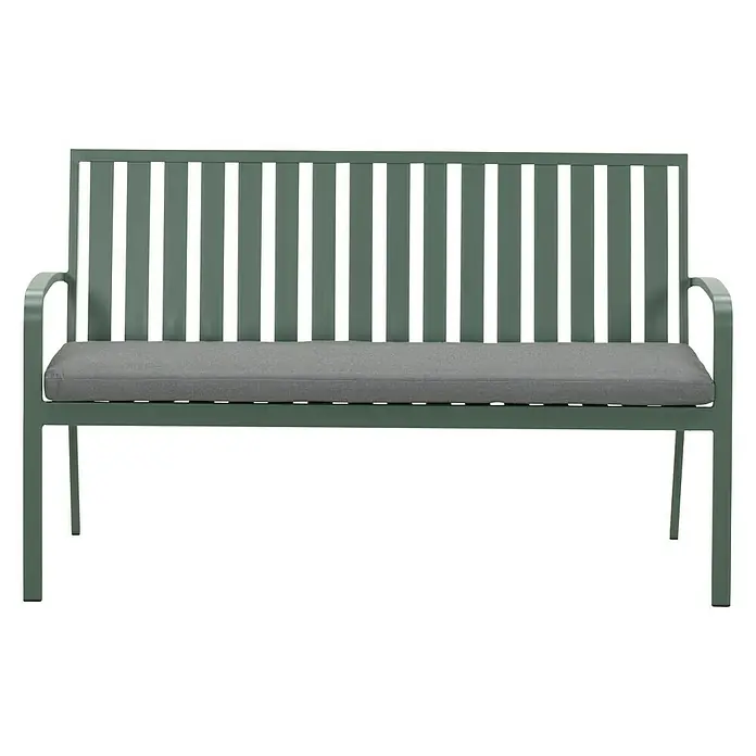 Banco de jardín Bruno - An x Pr x Al: 150 x 68 x 90 cm, Verde - Vista frontal
